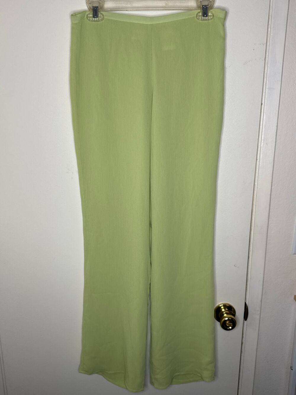 Bright green Lucy Pereda straight flowy pants sz 8P
